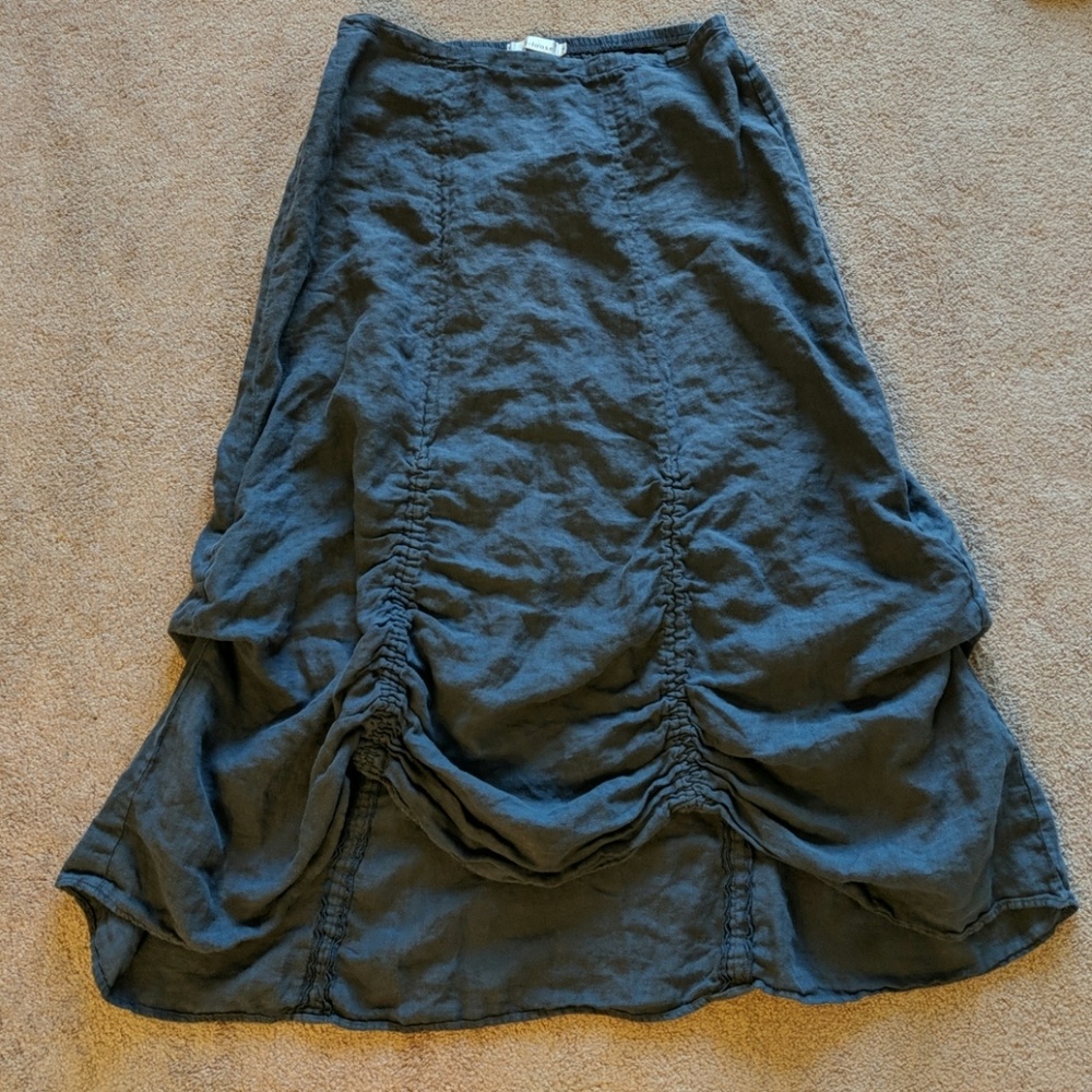 Cut Loose adjustable ruched LINEN skirt - M